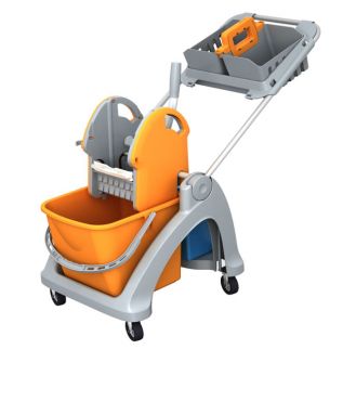 PROFESSIONAL CLEANING TROLLEY 1X25lt WITH HOTEL BASKET