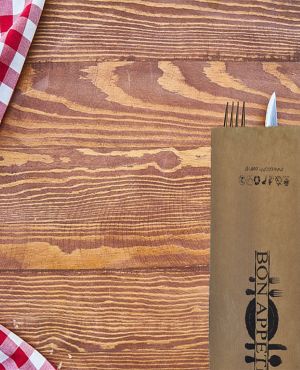 PAPER ENVELOPES FOR CUTLERY WITH BON APPETIT PRINTING