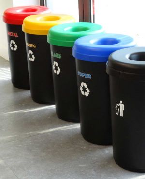 PLASTIC RECYCLE BIN 60LT WITH OPENING